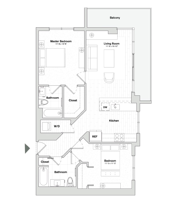 Floor Plans 1 Bedroom Apartments Miami